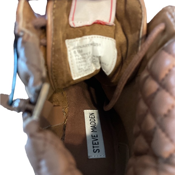 Steve Madden Leather  Aryn 6.5 New Boots Chunky Heel - Picture 6 of 7